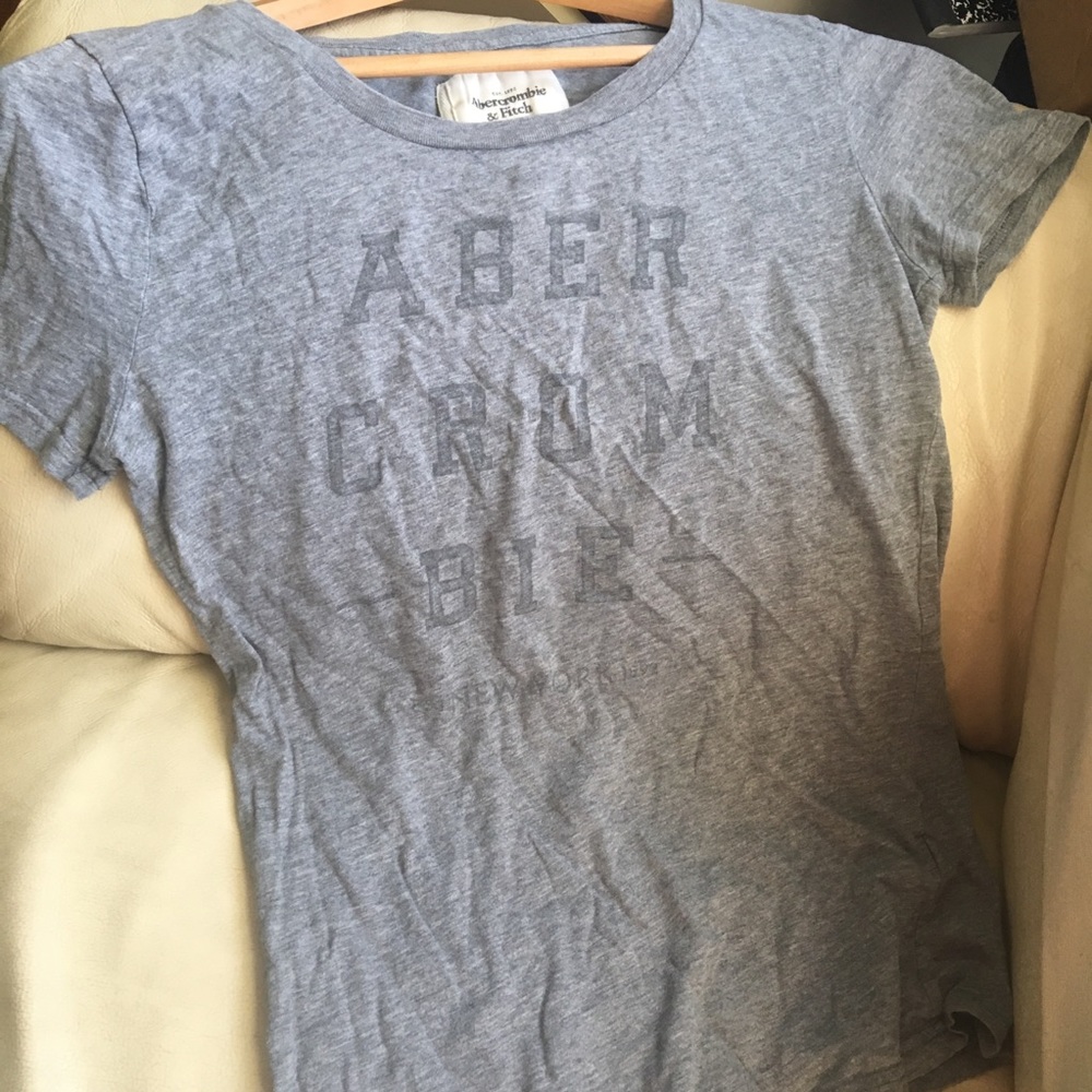 Abercrombie & Fitch gray logo graphic T-shirt